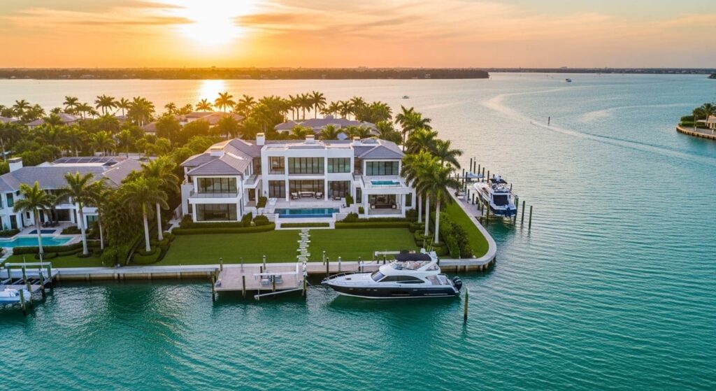 Aerial Photography Waterfront Home
