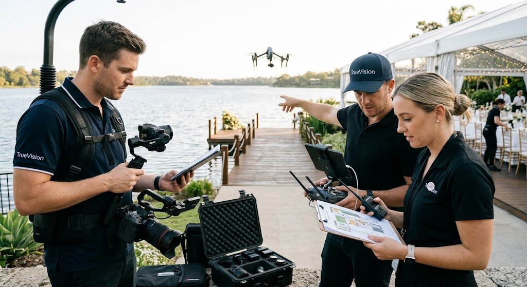 Choosing a real estate videographer in Naples FL - working with videographer and drone operator on site
