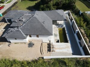 Blog 1 Construction drone photography of tile roof installation in Naples, FL — TrueVision Photography
